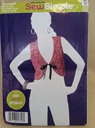 1829 Simplicity Sew Simple Tied Crop Vest Pattern 8-18 Uncut